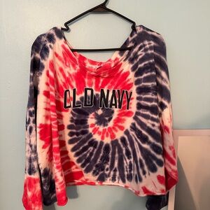 Old Navy Oversized Tie Die Cropped Sweatshirt